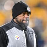 PITTSBURGH, PENNSYLVANIA - JANUARY 04: Head coach Mike Tomlin of the Pittsburgh Steelers looks on before a game against the Cincinnati Bengals at Acrisure Stadium on January 04, 2025 in Pittsburgh, Pennsylvania.